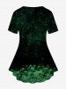 Gothic Octopus Seaweed Eye Print Short Sleeves T-shirt -  