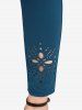 Pantalon Coupe Au Laser Fleuri de Grande Taille avec Poches - Bleu profond L | US 12
