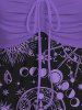 Plus Size Sun Moon Planet Eye Symbol Print Cinched Cami Top -  