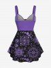 Plus Size Sun Moon Planet Eye Symbol Print Cinched Cami Top -  