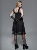 Gothic Butterfly Embossed Lace-up Lace Trim Grommets Sleeveless Dress -  