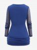 Plus Size Star Chain Panel Ruffle Tie Ruched Glitter Mesh T-shirt -  