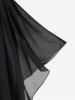 Halloween Witch Costume Plus Size Cold Shoulder Mesh Butterfly Sleeves Zipper Lace Up Vintage Medieval Dress -  