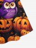 Robe D'Halloween Gothique à Bretelle Croisée Citrouille Hibou Imprimés - Multi-A 1X