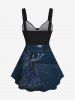 Plus Size Bird Wings Angel Glitter Print Cinched Tank Top -  