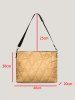 Women's Winter Solid Color Puffer Down Quilted Rhombus Topstitching Design Large Tote Bag -  