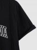 Men's CALIFORNIA Letter Printed College Style Short Sleeves Crew Neck T-shirt and Drawstring Shorts Set -  