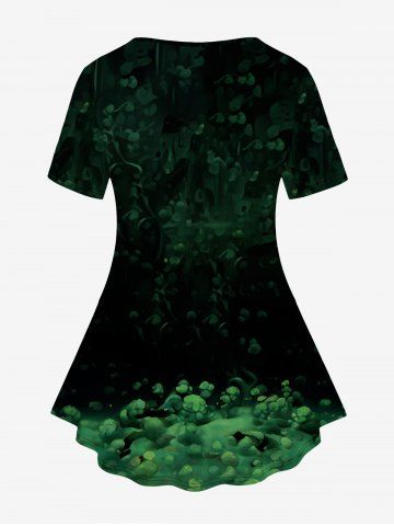 Gothic Octopus Seaweed Eye Printed Short Sleeves T-shirt and Flare Pants Outfit