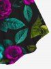 Plus Size Flower Print Cinched Tank Top -  