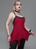Gothic Hollow Out Panel Chain Crisscross Top -  