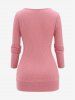 Plus Size Chain Panel Ruched Buckles Textured Ribbed 2 In 1 Sweater -  