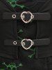 Plus Size Heart Buckle Cinched Skull Lace 2 In 1 Tee -  