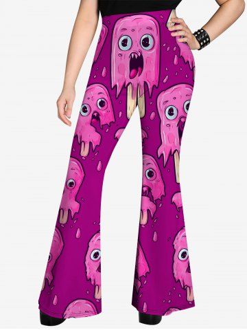 Gothic Cartoon Cute Ice Cream Print Flare Pants