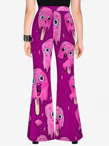 Gothic Cartoon Cute Ice Cream Print Flare Pants