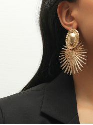 Boucles D'Oreilles Pendantes en Forme de Secteur Exagéré Ovale - d'or 