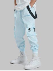 Strap Design Beam Feet Cargo Pants -  