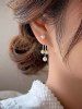 Vintage Tassel Faux Pearl Drop Earrings -  