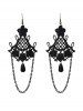 Fashion Lace Floral Crochet Chain Drop Earrings -  