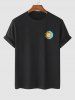 Men's Minimalist Sun and Moon Pattern Short Sleeves Crew Neck T-shirt -  