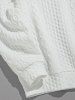 Men's Minimalist Knitted Braided Jacquard Drop-shoulder Sleeves Round Neck Sweatshirt -  