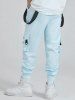 Strap Design Beam Feet Cargo Pants -  