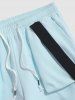Pantalon Cargo à Bretelle à Pieds de Poutre Design - Ciel Bleu Foncé XL