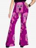 Gothic Cartoon Cute Ice Cream Print Flare Pants -  
