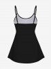Galaxy Flower Skull Print Boyshorts Tankini Swimsuit -  