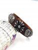 Punk Vintage Metal Cross Floral Bracelet -  