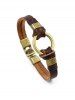 Punk Faux Leather O-Ring Charm Bracelet -  