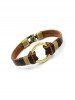 Punk Faux Leather O-Ring Charm Bracelet -  