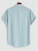 Vertical Striped Pattern Short Sleeves Shirt -  