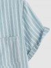 Vertical Striped Pattern Short Sleeves Shirt -  