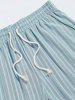 Short Décontracté Rayés à Cordon - Bleu clair XXL