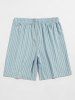 Short Décontracté Rayés à Cordon - Bleu clair XXL
