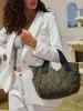 Women's Winter Rhombus Quilted Nylon Soft Fashion Convertible Handbag Crossbody Bag -  
