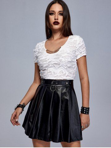 Gothic Ripped Chain Embellish Cutout Crop Top