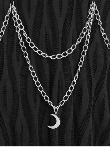 Plus Size Mesh Textured Layered Moon Chain Tassel Asymmetric Skirt