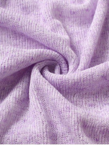 Plus Size Cinched Appliques Lace Chains Crisscross Cold Shoulder Sweater