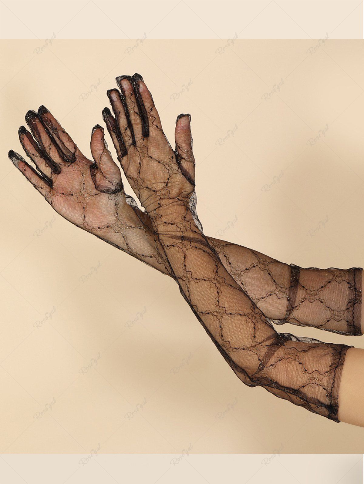 Discount Vintage Sheer Mesh Lace Gloves  