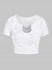 Gothic Ripped Chain Embellish Cutout Crop Top -  