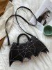 Bat Shaped Retro PU Leather Shoulder Bag -  