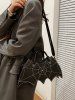 Bat Shaped Retro PU Leather Shoulder Bag -  