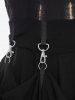 Gothic Tie Dye Panel Snap Hook Design Sleeveless Midi Dress -  