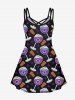 Gothic Wine Glass Eye Star Print Crisscross Cami Dress -  