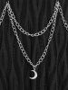 Jupe Asymétrique Texturée Lune Superposée en Maille de Grande Taille - Noir L | US 12
