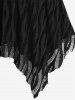 Plus Size Mesh Textured Layered Moon Chain Tassel Asymmetric Skirt -  