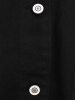 Plus Size Pocket Full Button Sleeveless Hooded Jacket -  