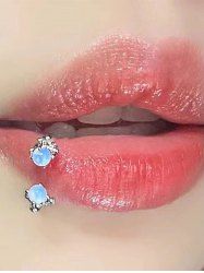 Bijoux D'Piercing de Perles Fantaisies Motif Lèvres Style Gothique - Bleu clair 