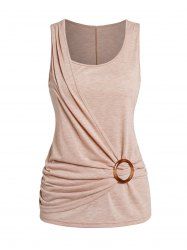 Heather O Ring Surplice Casual Tank Top -  